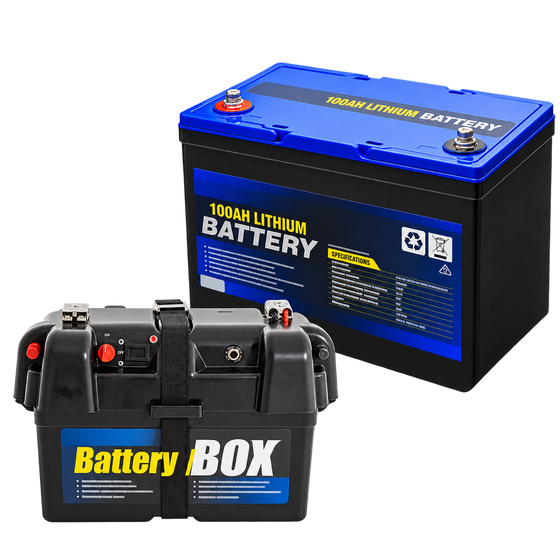 12V 100Ah Lithium Battery & Battery Box Bundle
